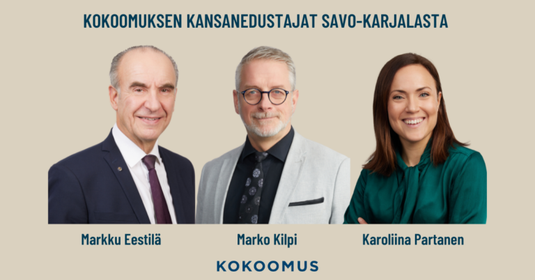 Savo-Karjalan kokoomuslaiset kansanedustajat: Itä-Suomen eteen tehdään töitä