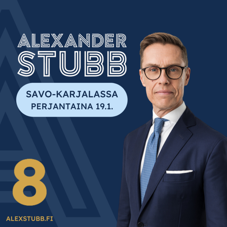 Presidenttiehdokas Alexander Stubb Savo-Karjalassa 19.1.2024