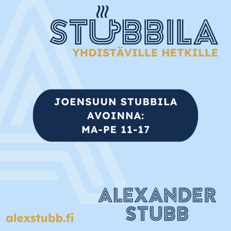 Tervetuloa Joensuun Stubbilaan – avoinna ma-pe 11-17