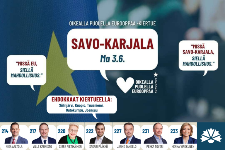 Kokoomuksen eurovaalikiertue Savo-Karjalassa 3.6.