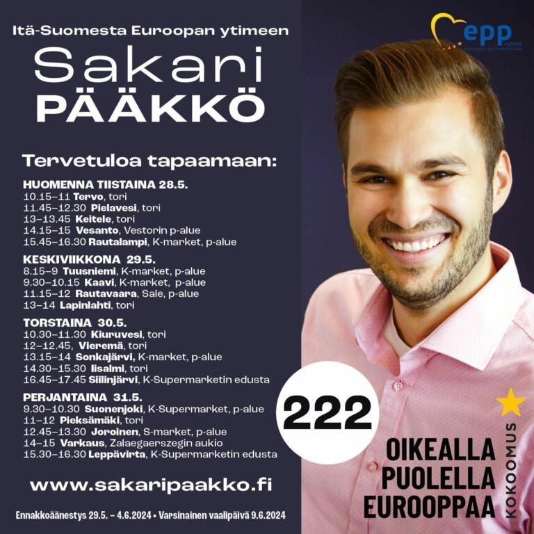 Eurovaaliehdokas Sakari Pääkön kampanjakiertue Savossa