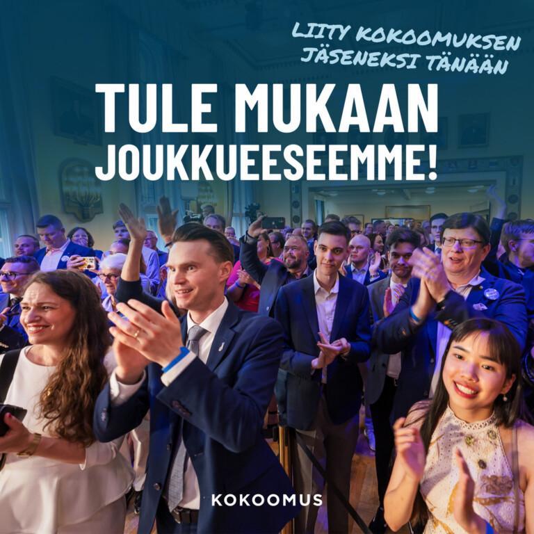 Tule mukaan joukkueeseen – liity Kokoomuksen jäseneksi jo tänään.