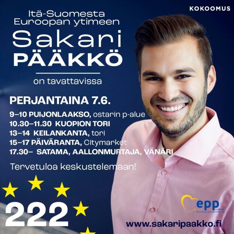 Sakari Pääkkö tavattavissa Kuopiossa perjantaina 7.6.