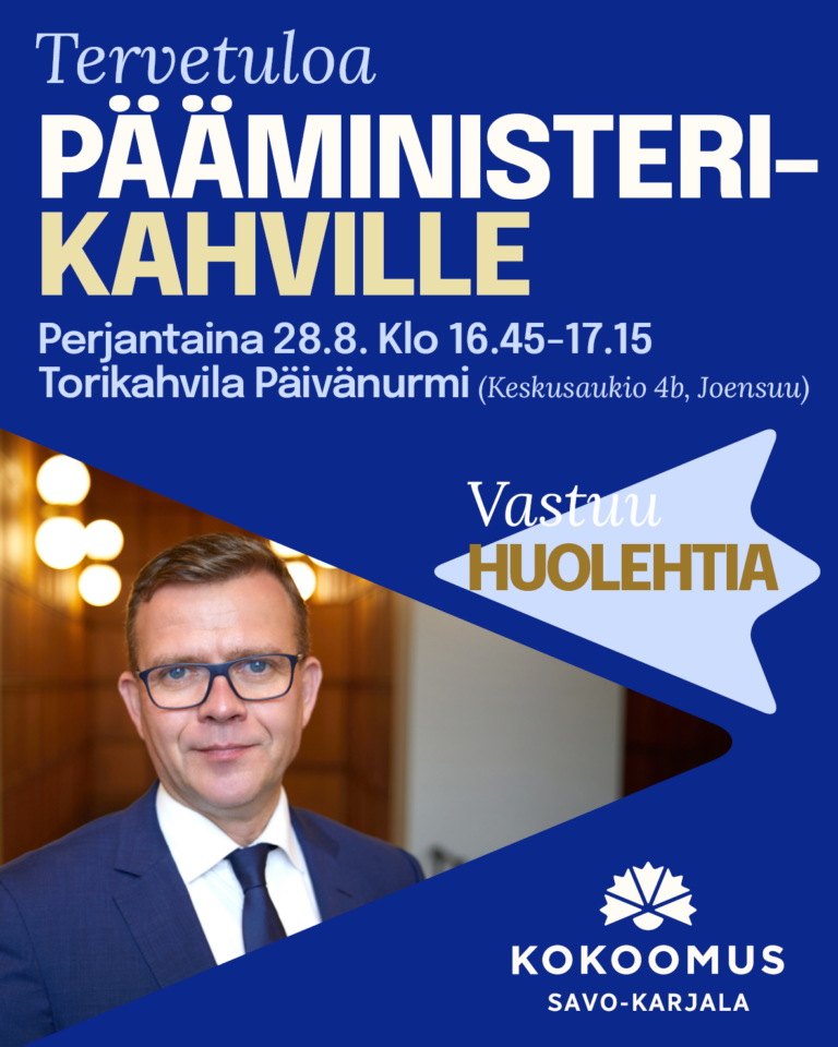 Kahvihetki pääministerin seurassa 28.8.2026